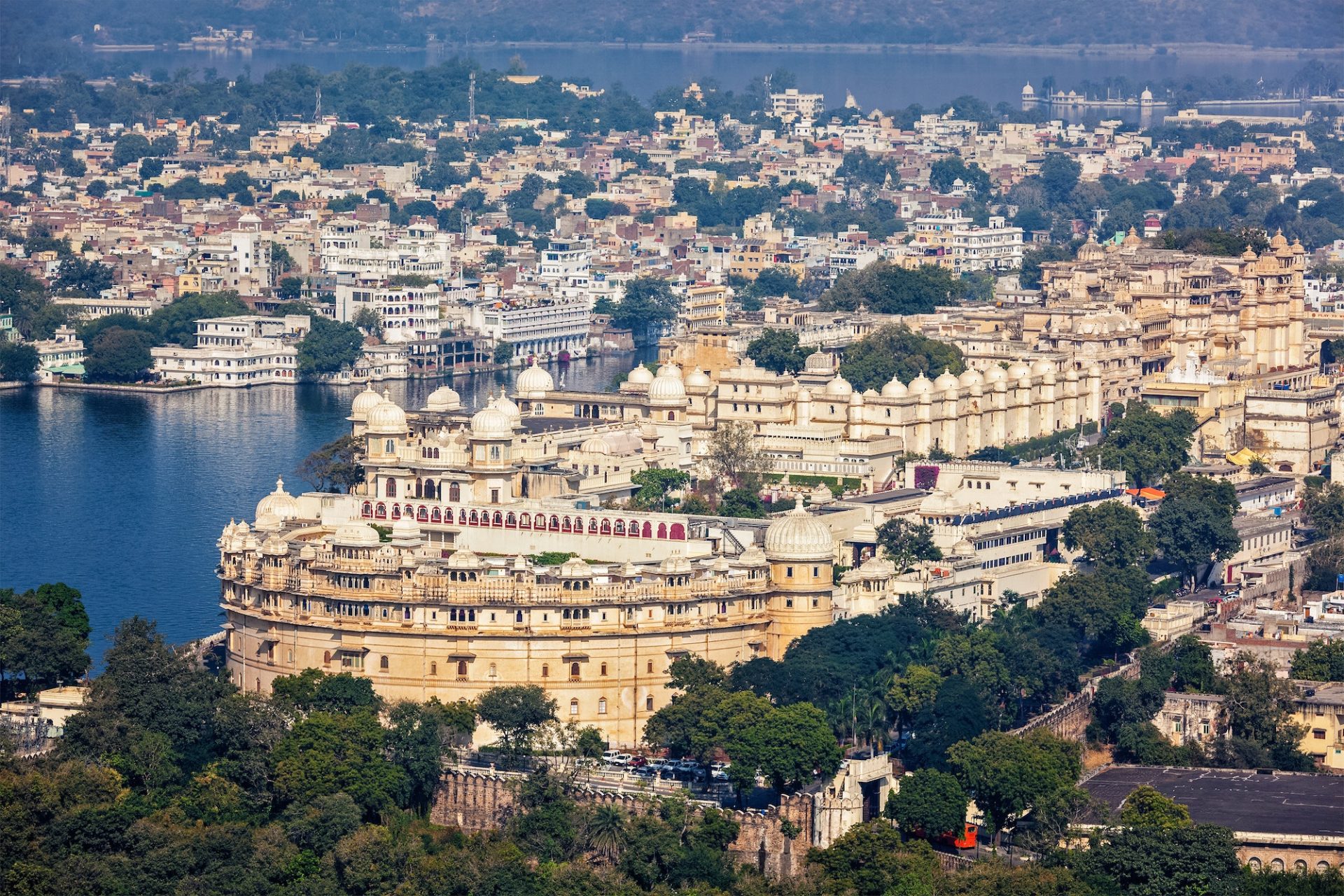 View of City Palace. Udaipur, Rajasthan, Indi